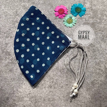 Polka On Indigo Face Mask